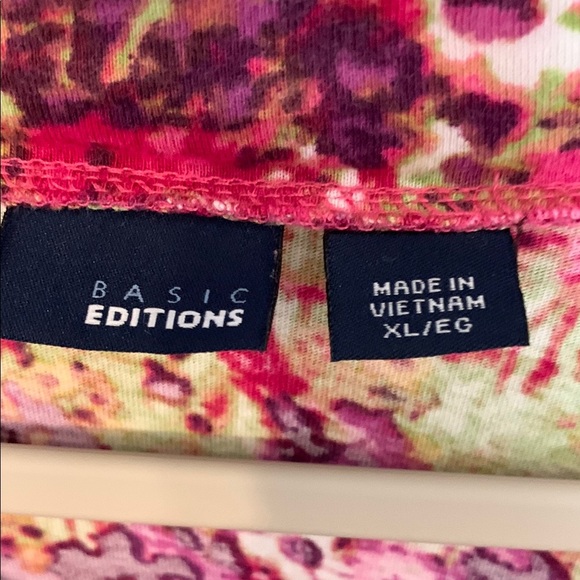 Basic Editions Floral Blouse - Purple, Pink, and Yellow - Picture 2 of 5